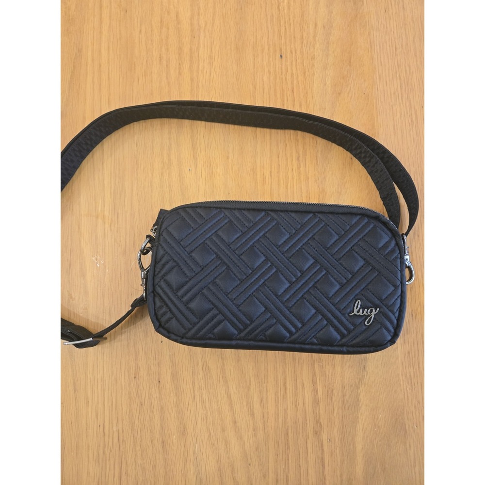 LUG Coupe XL Convertible Shoulder Crossbody Belt Bag Black Quilted